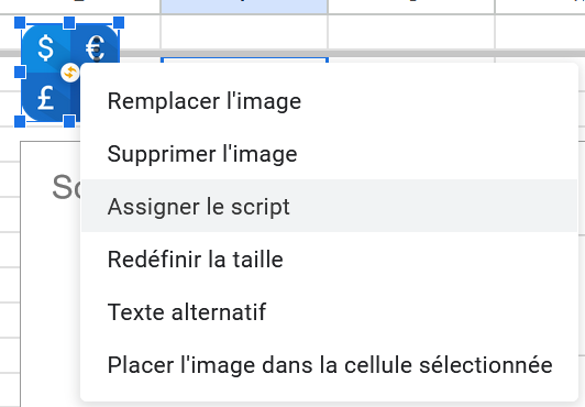 Assignation du script à l'image