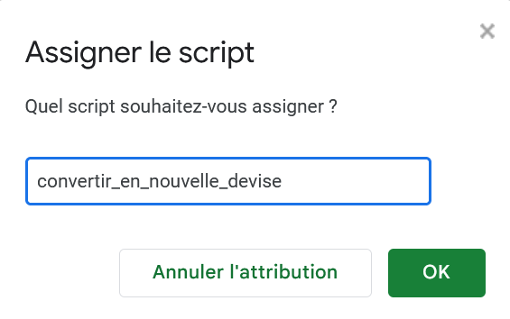 Nom du script à exécuter